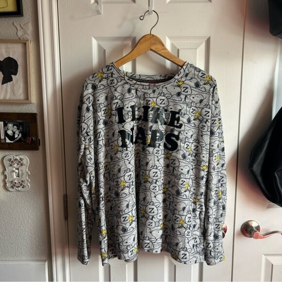 Peanuts | gray long sleeve snoopy i like naps shirt - Picture 1 of 7